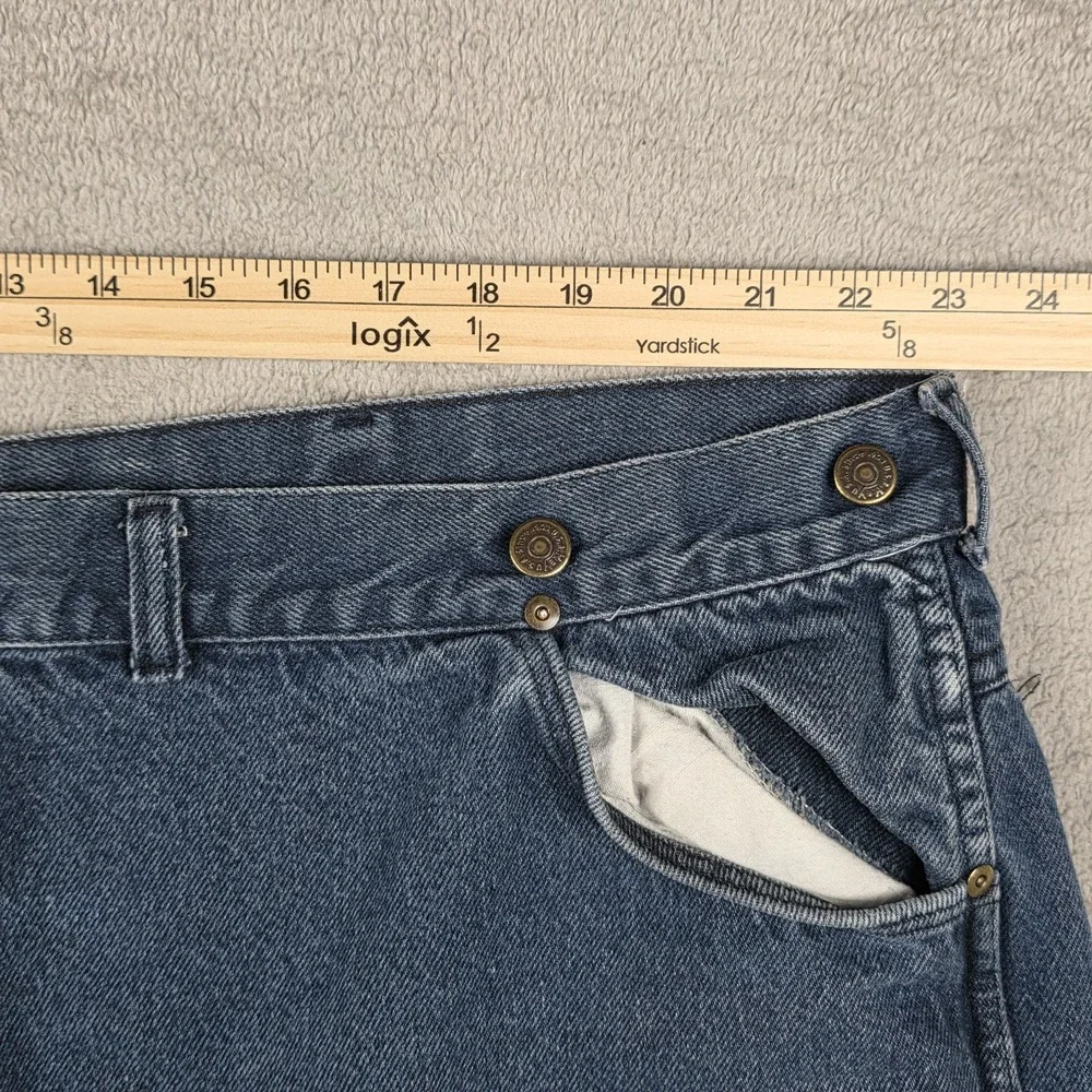 Vintage KEY Jeans Mens 50x30 (46x28) Blue Suspender Buttons Workwear Made in USA